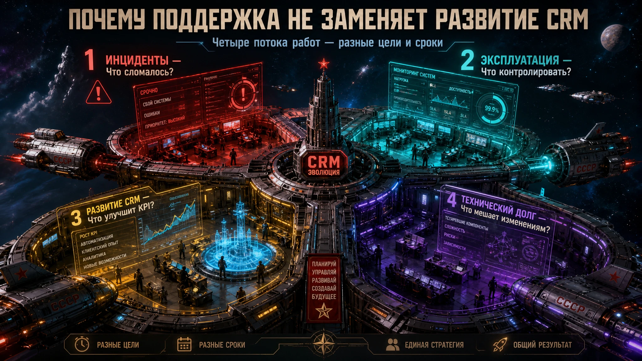 Почему техническая поддержка Битрикс24 не заменяет развитие CRM